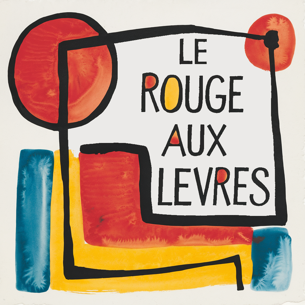 Étiquette du vin le rouge aux lèvres